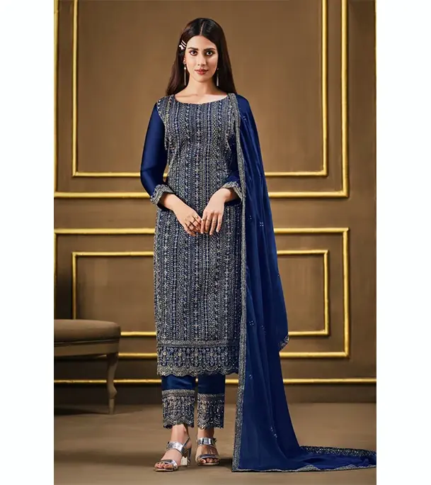 Exclusive Design 4 Pcs Unstitched Georgette Salwar Kamiz
