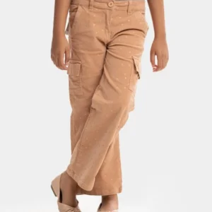 Brown Twill Woven Long Pants