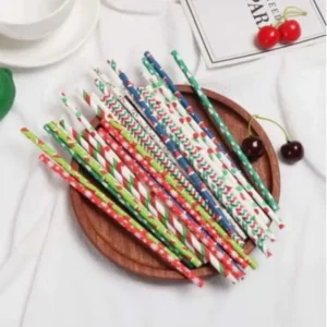 5 pcs Baby Shower Happy New Year Wedding Birthday Decoration Christmas Party Paper Drinking Straws