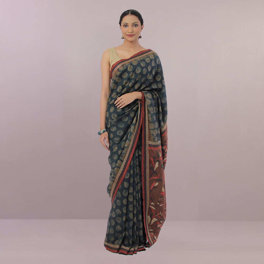 eep cove Kantha Silk Saree