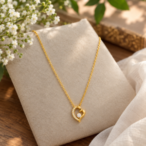 Gold-Tone Heart Crystal Pendant Necklace | Fashion Jewelry