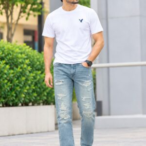 American Eagle Light Sky Blue Distressed Jeans